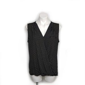White House Black Market Square Pattern Sleeveless Blouse